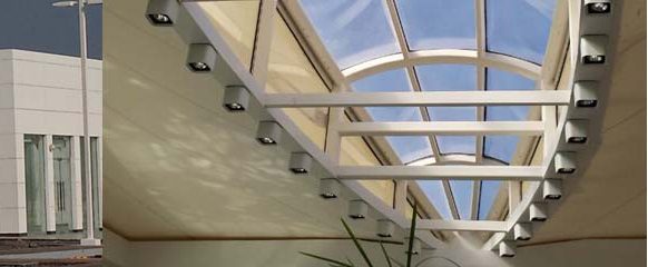 Interior membrane skylight inside an ADNOC service station